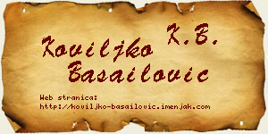 Koviljko Basailović vizit kartica